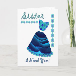 Zuster - Maid of Honor met blauwe fluwelen jurk