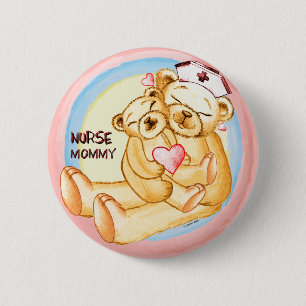 Zuster mammie Pin Ronde Button 5,7 Cm