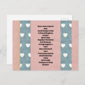 Zuster Marshmallow Hearts Feestdagenkaart (Voorkant / Achterkant)