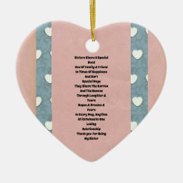 Zuster Marshmallow Hearts Keramisch Ornament