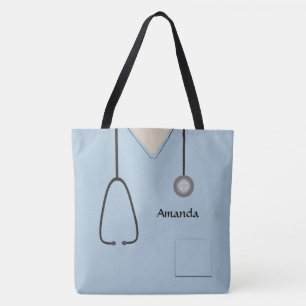 Zuster Medical Scrubs Light Blue AOPLT Tote Bag