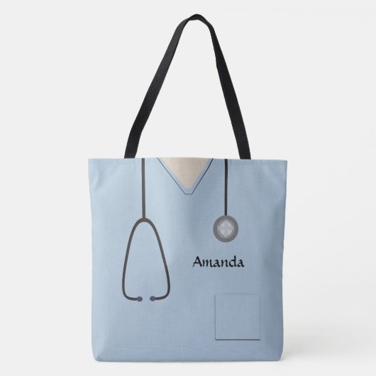 Zuster Medical Scrubs Light Blue AOPLT Tote Bag (Voorkant)