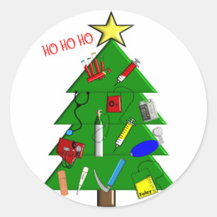 Zuster-/medische Kaarten voor kerstmis en geschenk Ronde Sticker