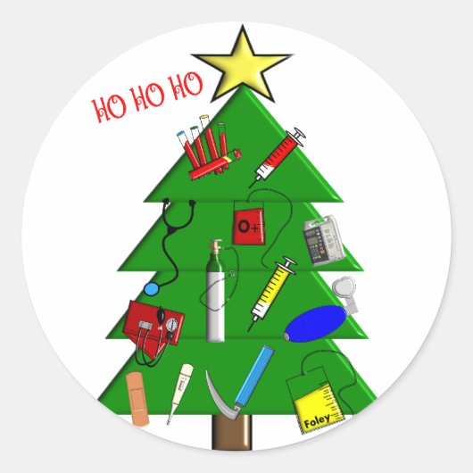 Zuster-/medische Kaarten voor kerstmis en geschenk Ronde Sticker (Voorkant)