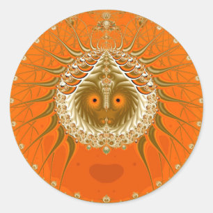 Zuster Moon - Oranje Ronde Sticker