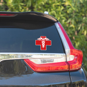 Zuster of Doctor Caduceus Cross Sticker
