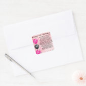Zuster Poem - 18e Birthday Design Vierkante Sticker (Envelop)