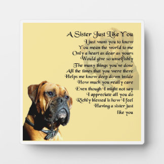 Zuster Poem Plaque - Boxer Dog Design Fotoplaat