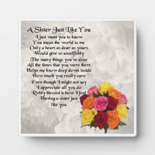 Zuster Poem Plaque - Flowers Design Fotoplaat