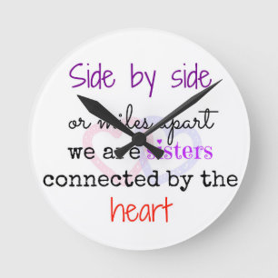 Zuster Quote CLock Sister Clock Gift Ronde Klok