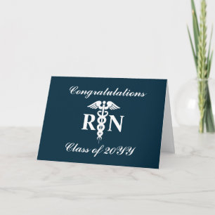 Zuster RN Afstuderen Gefeliciteerd Navy Blue Kaart