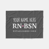 Zuster RN BSN Simple Cute Personated Fleece Deken (Voorkant (Horizontaal))