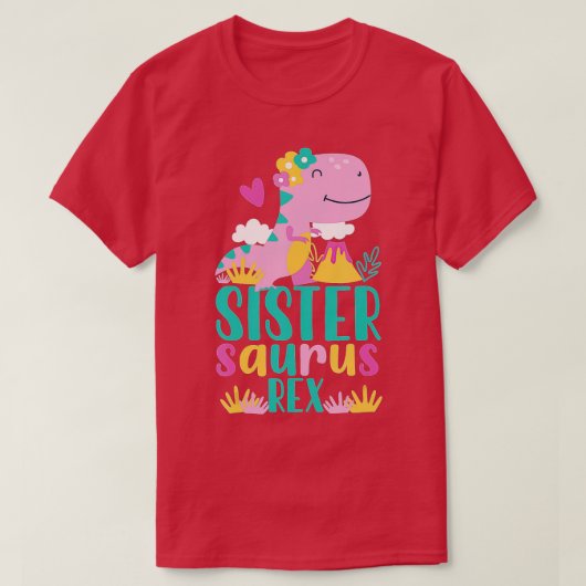 Zuster Saurus Rex Dinosaur Dino Design for Kids T-shirt (Design voorkant)