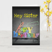 ** ZUSTER ** SCHRIJVEN STAAT OP DE KAART VAN DE VE (Gele Bloem)