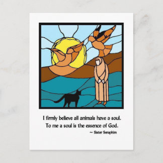 Zuster Seraphim Glas in lood - Briefkaart