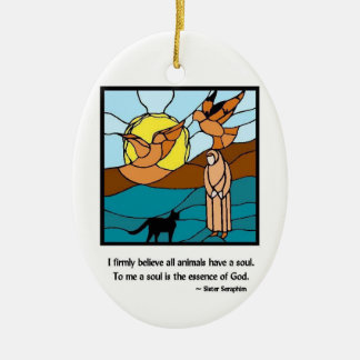 Zuster Seraphim Glas in lood- Ornament