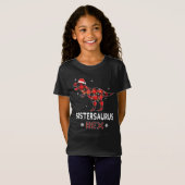 Zuster T-Rex Red Pset Buffalo kerstdinosaurus T-shirt (Voorkant volledig)