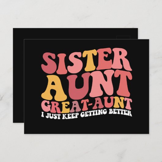 Zuster tante tante tante Ik blijf beter worden Briefkaart (Voorkant / Achterkant)