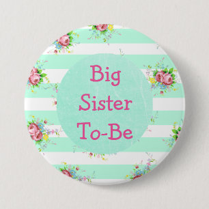 Zuster to be Baby shower Button Mint Green Pink