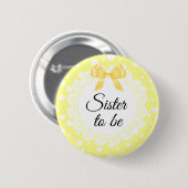 Zuster to be Yellow Polka Dot Shower Button (Voorkant /achterkant)