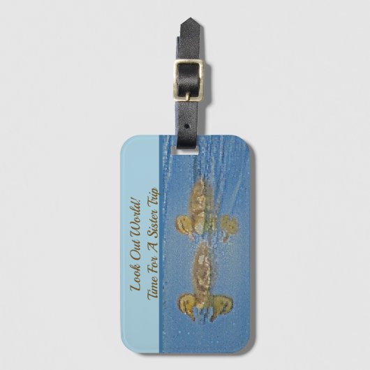 Zuster Trip Ducklings Mosaic Sibling Vacking Bagagelabel (Voorkant (verticaal))