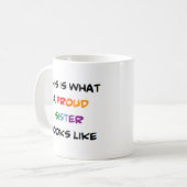 zuster, trots koffiemok (Voorkant links)