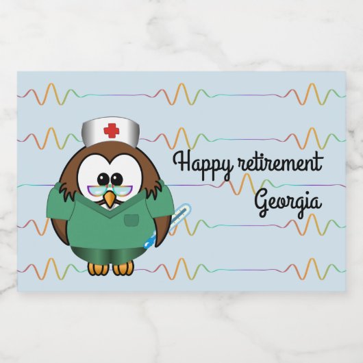 zuster uil - glazen pot voedselcontainer etiket (Enkel label)