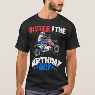 Zuster van Birthday Boy Funny Kinder Dirt Bike T-shirt
