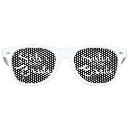Zuster van Bride White op zwart Retro Zonnebril (Voorkant)