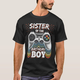 Zuster van de Birthday Boy Matching Video Game Bir T-shirt