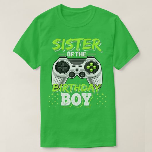 Zuster van de Birthday Boy Matching Video Game Bir T-shirt (Design voorkant)