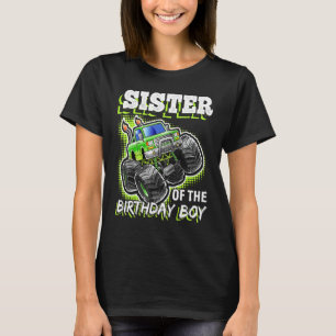 Zuster van de Birthday Boy Monster Truck Birthday T-shirt
