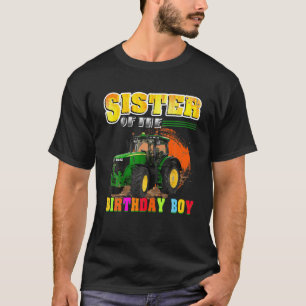 Zuster van de Birthday Boy Tractor Boerderij Party T-shirt