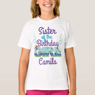 Zuster van de Birthday Mermaid   Onder het zee T-shirt