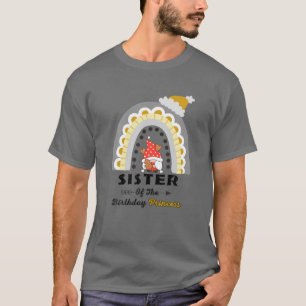 Zuster van de Birthday Princess Funny Sister Gnome T-shirt