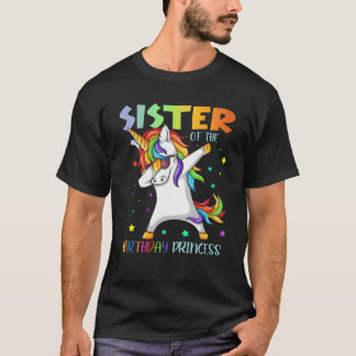 Zuster van de Birthday Princess Girl Dabbing Unico T-shirt
