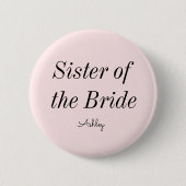 Zuster van de Bride Blush Pink Button (Voorkant)