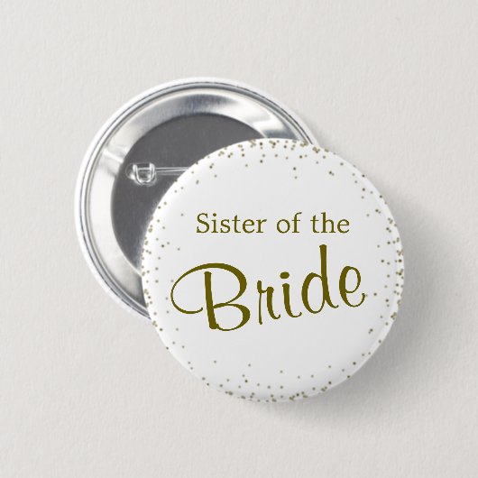 Zuster van de Bride-Confetti Ronde Button 5,7 Cm (Voorkant /achterkant)