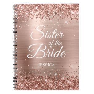 Zuster van de Bride Glittery Roos Gold Foil Notitieboek