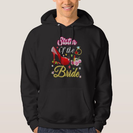 Zuster van de Bride Happy Wedding Flower Pink Shoe Hoodie (Voorkant)