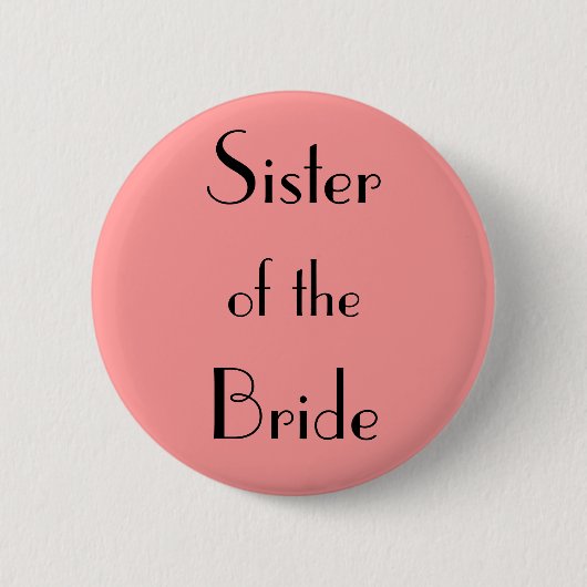 Zuster van de Bride Ronde Button 5,7 Cm (Voorkant)