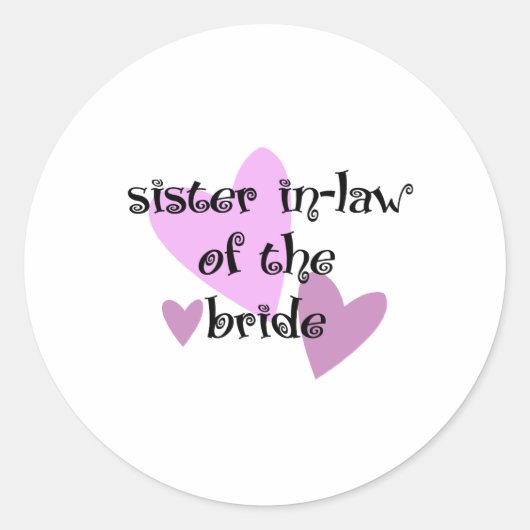 Zuster van de Bride Ronde Sticker (Voorkant)
