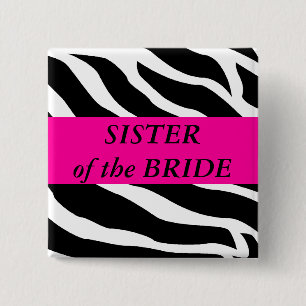 Zuster van de bride vierkante button 5,1 cm