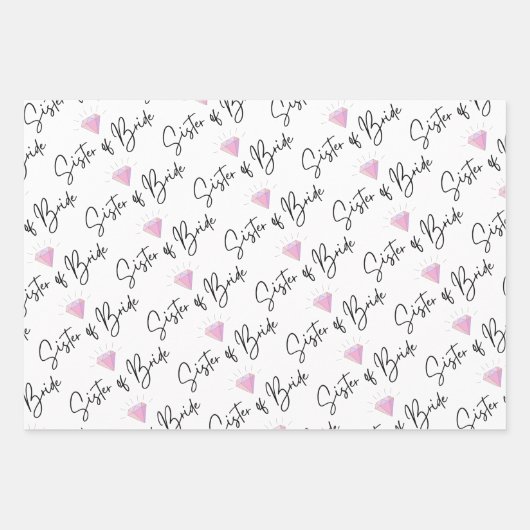Zuster van de bruid Inpakpapier Plat vel set van 3 (Voorkant 3)