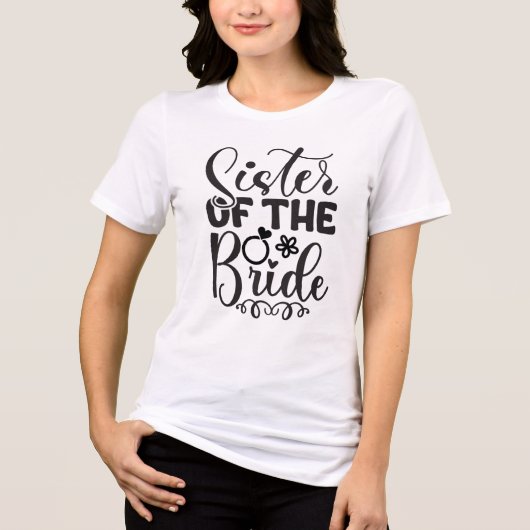 Zuster van de bruid typografie trouw Tri-Blend shirt (Voorkant)