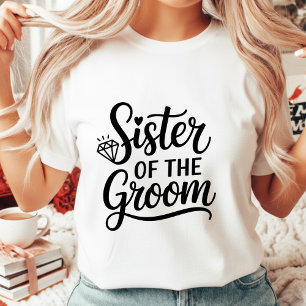 Zuster van de Bruidegom Elegante Script Huwelijk D Tri-Blend Shirt