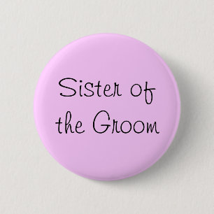 Zuster van de Groom Pin Ronde Button 5,7 Cm