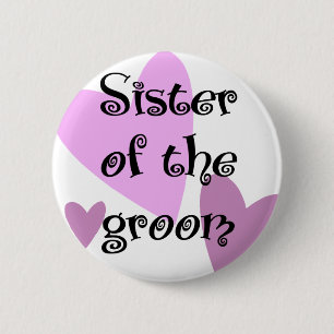 Zuster van de Groom Ronde Button 5,7 Cm
