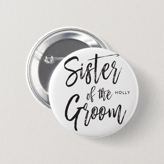 Zuster van de Groom | Steekproefwedstrijd Ronde Button 5,7 Cm (Voorkant /achterkant)