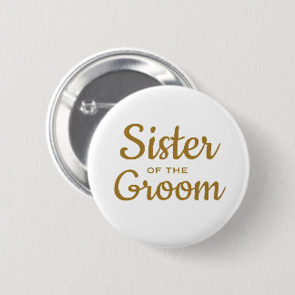 Zuster van de Groom Wedding Custom Button